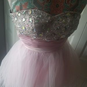 Light Pink short sparkly prom dress
